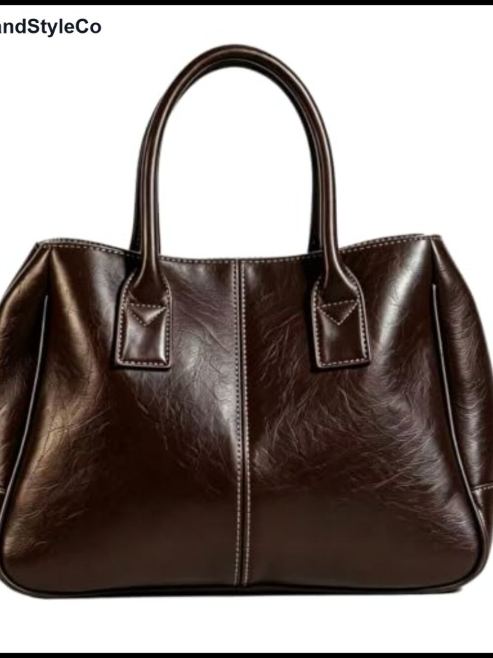 Vintage PU Leather Tote Bag Large Multi Compartment Work Satchel Handbag